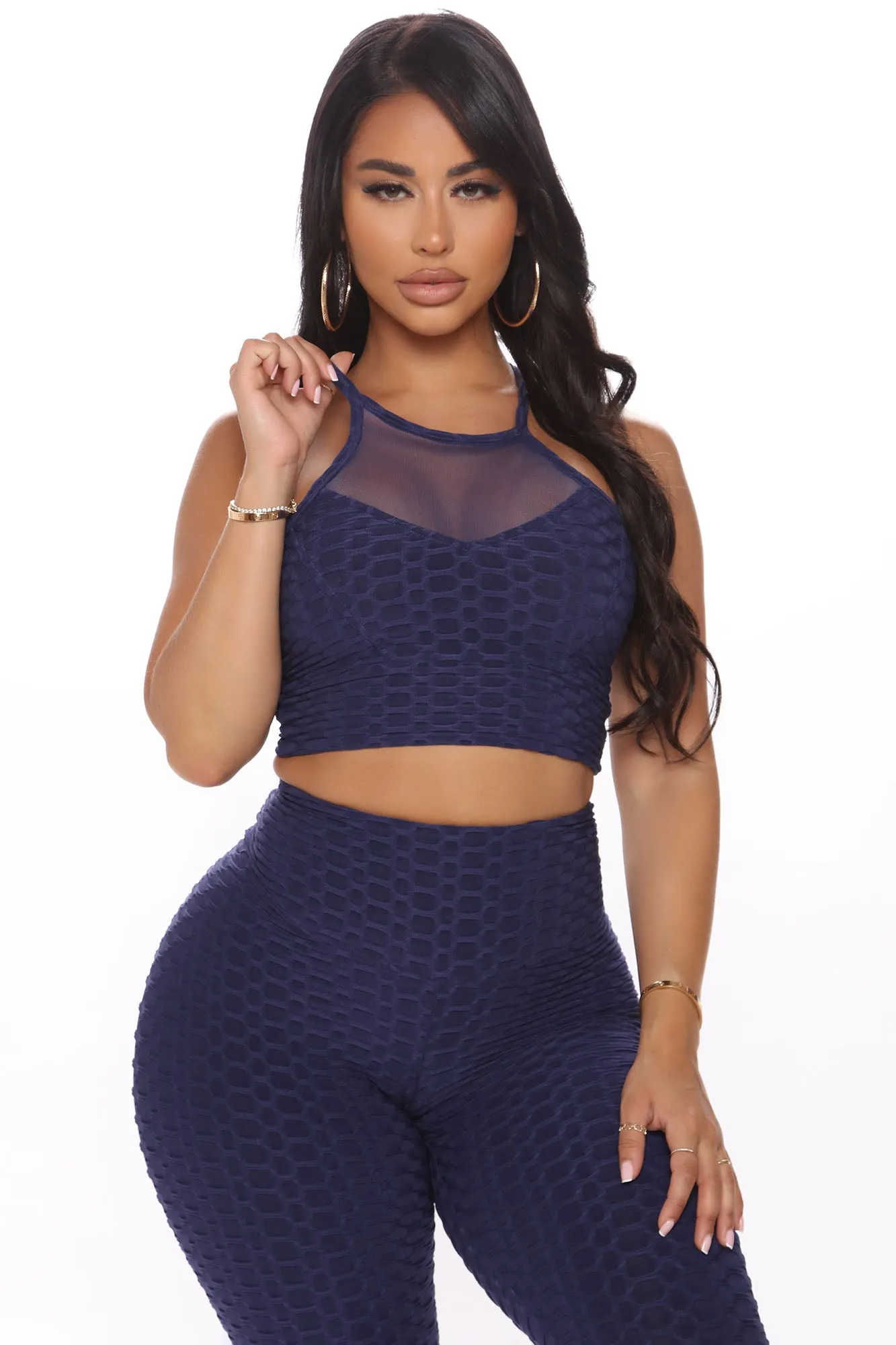 Baby Got Back Honeycomb Legging Set - Navy