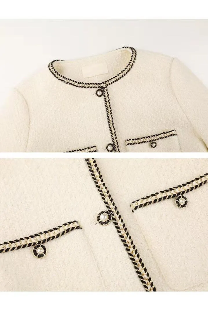 Casaco Tweed Pied Bordado