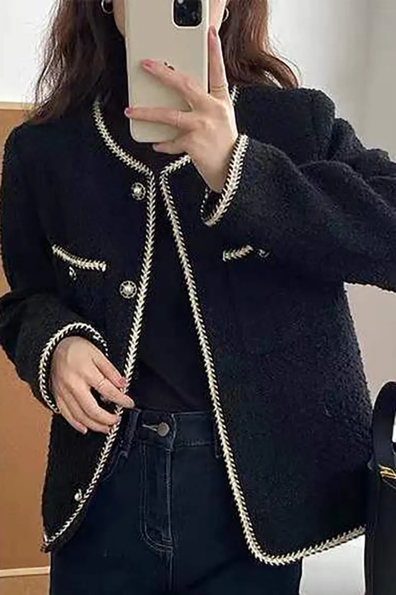 Casaco Tweed Pied Bordado
