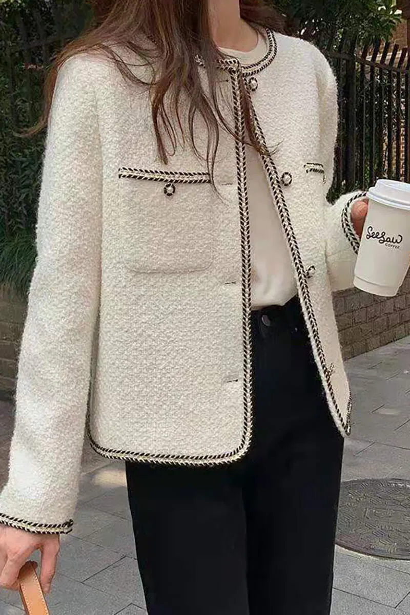 Casaco Tweed Pied Bordado