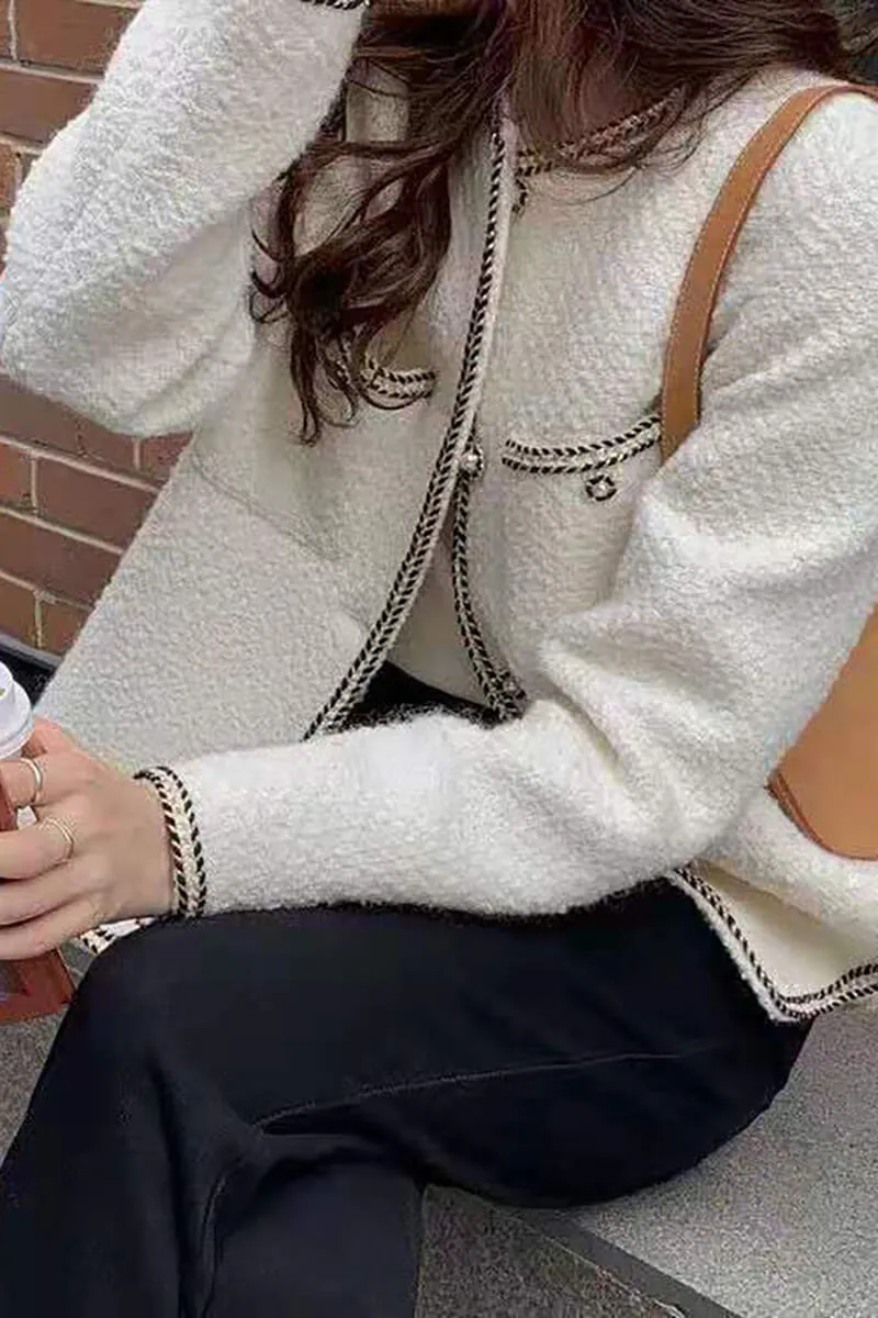 Casaco Tweed Pied Bordado