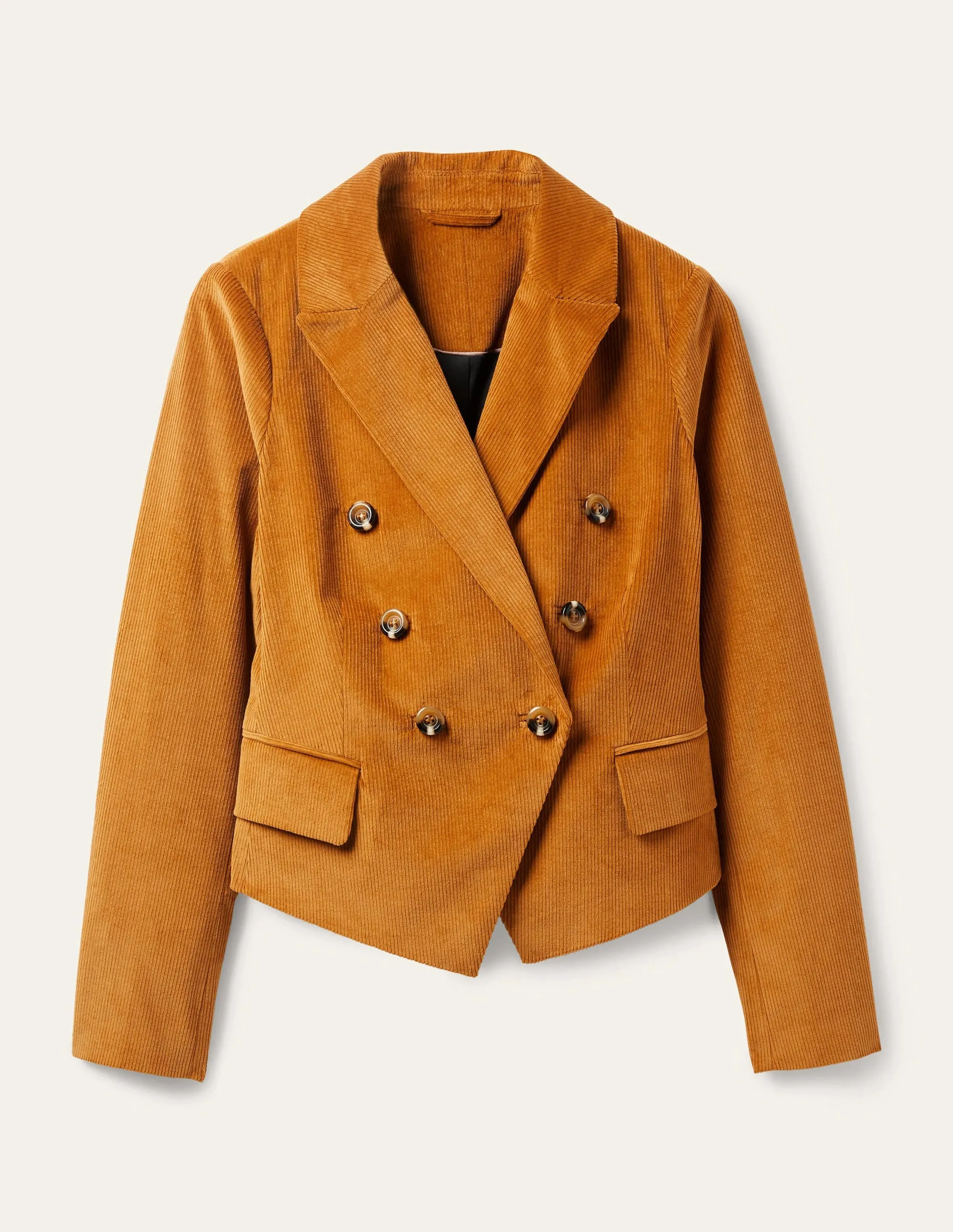 Double Breasted Cord Blazer-Gingerbread