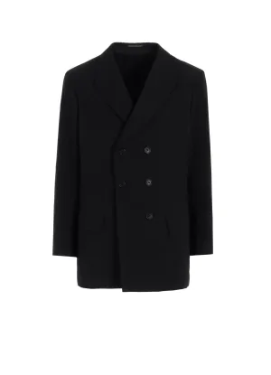 DOUBLE JACKET WITH COTTON LINEN UNEVEN YARN CANVAS
