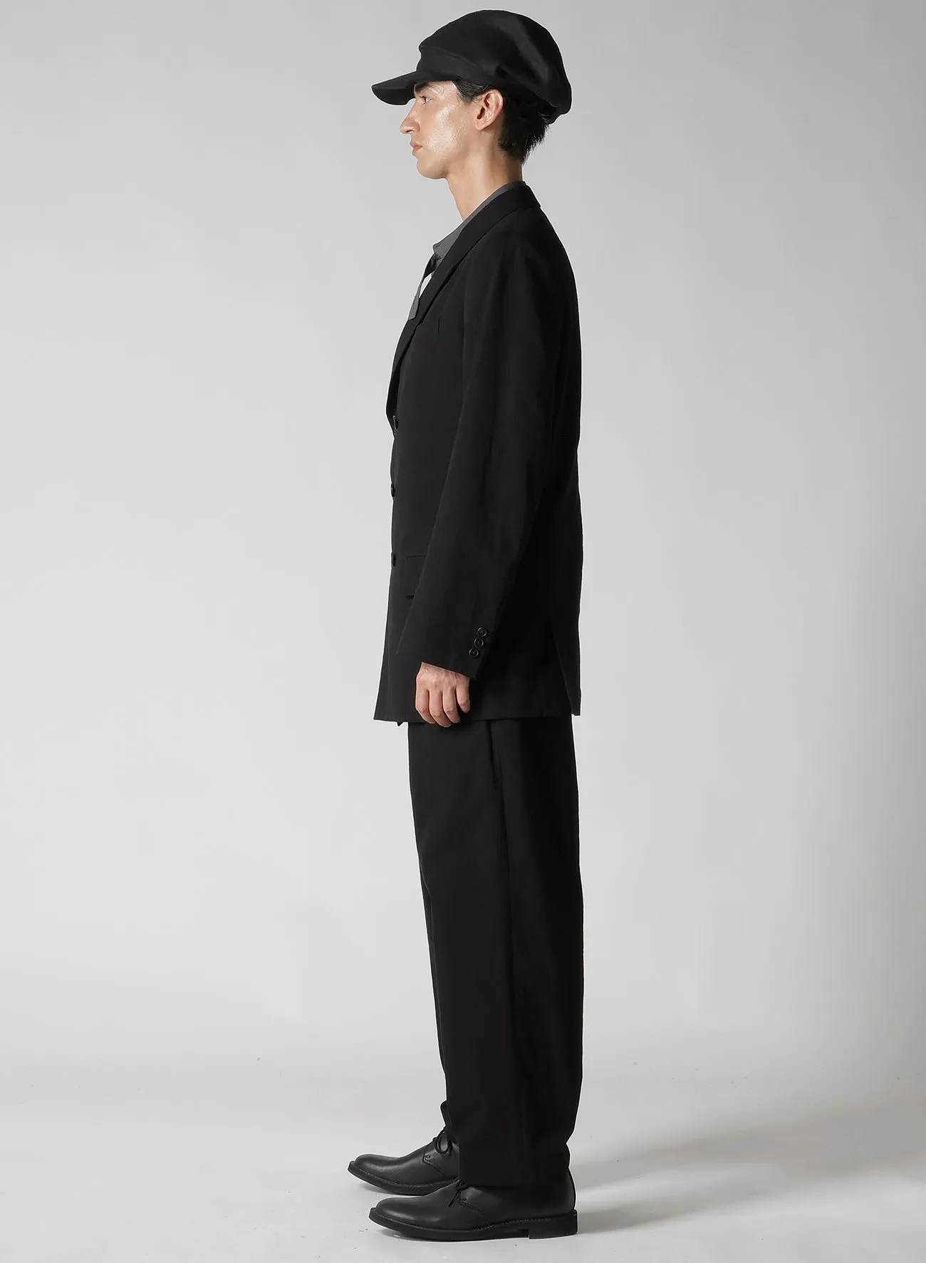DOUBLE JACKET WITH COTTON LINEN UNEVEN YARN CANVAS