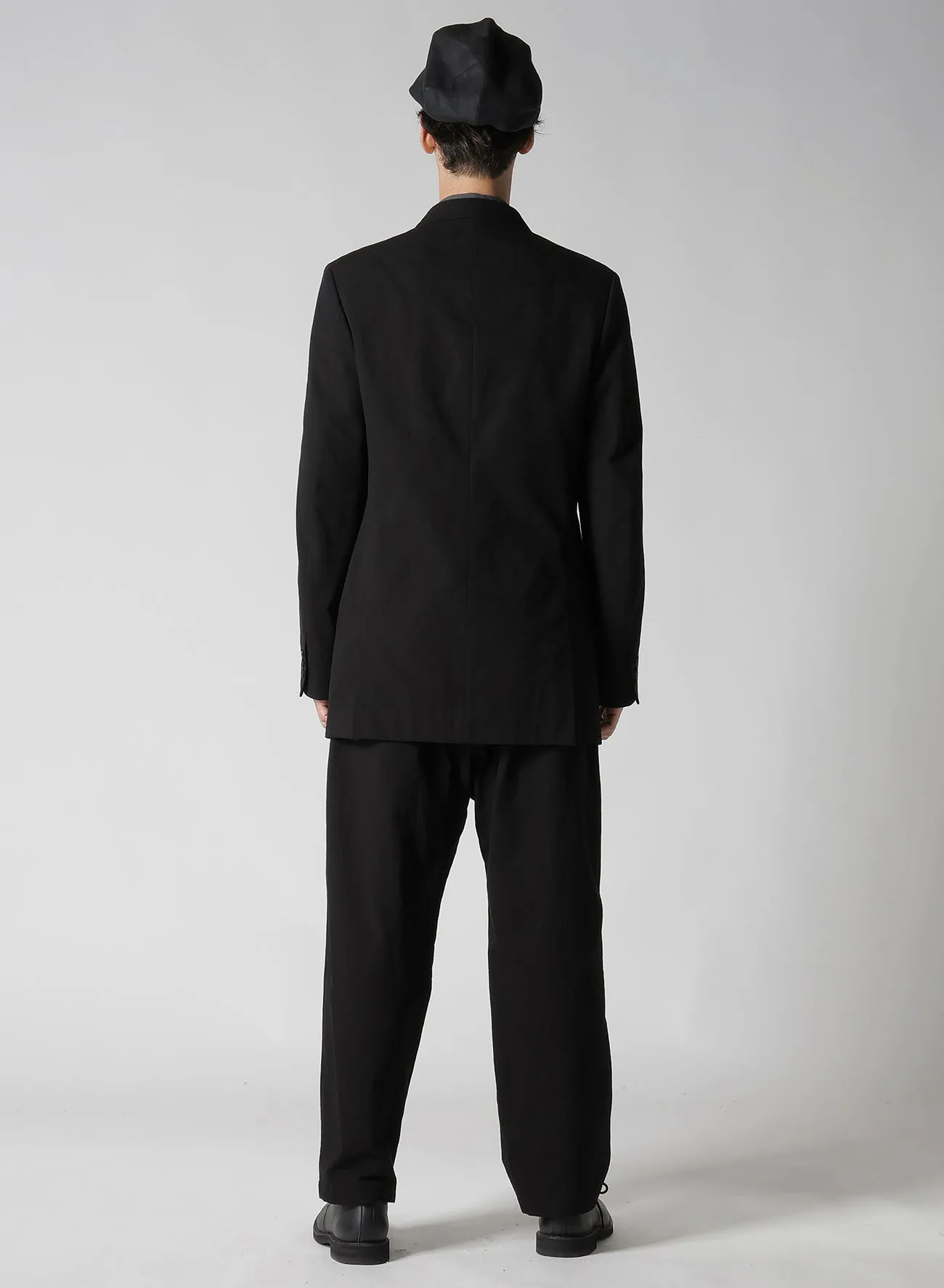 DOUBLE JACKET WITH COTTON LINEN UNEVEN YARN CANVAS