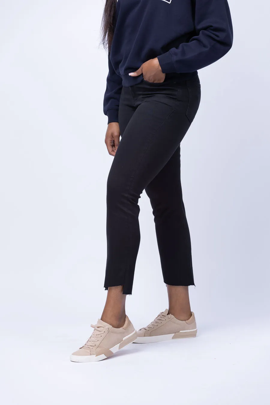 Frame Le Jane Crop in Obsidian