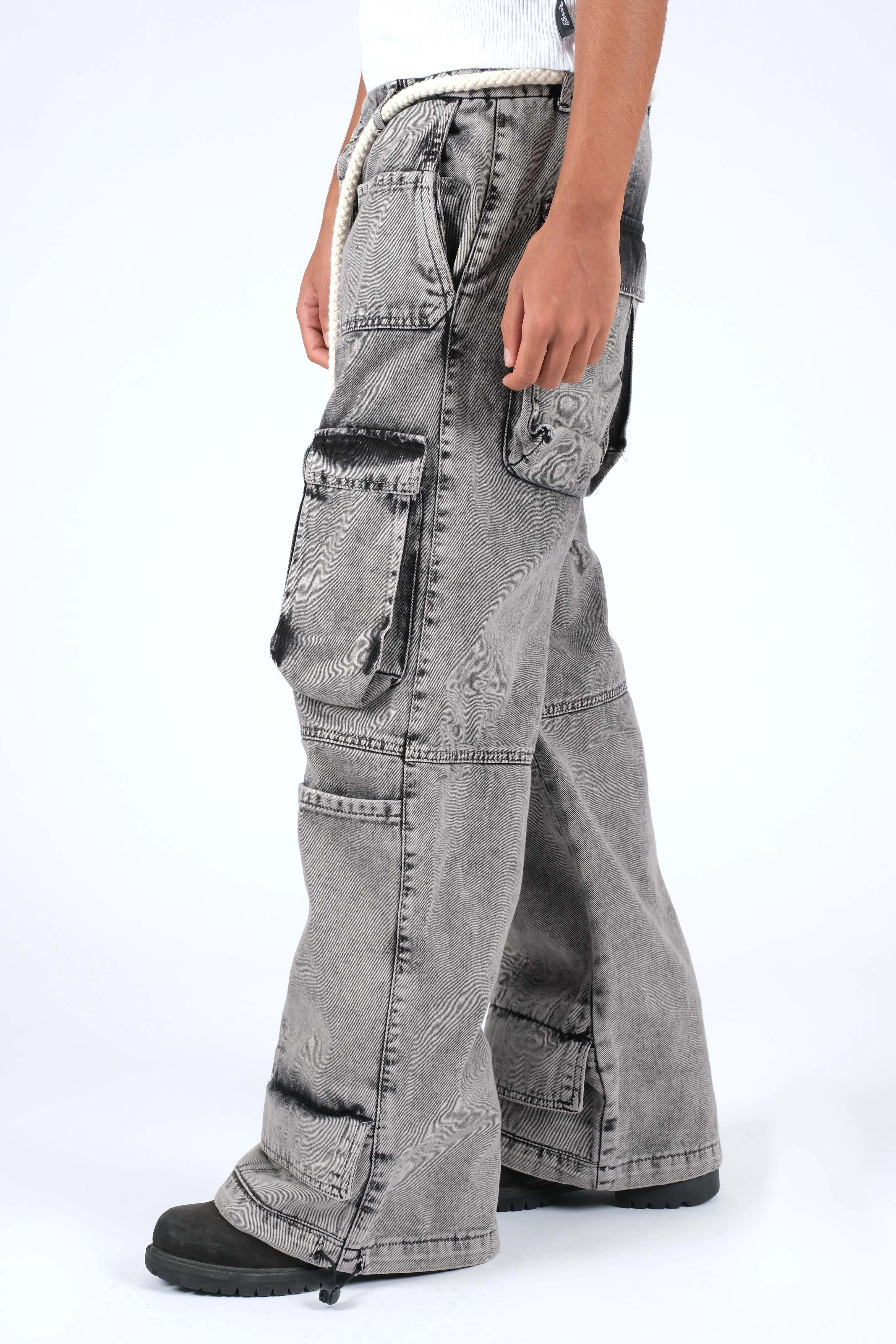 Jeans cargo baggy fit nero