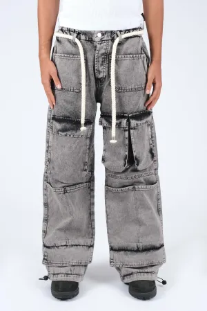 Jeans cargo baggy fit nero
