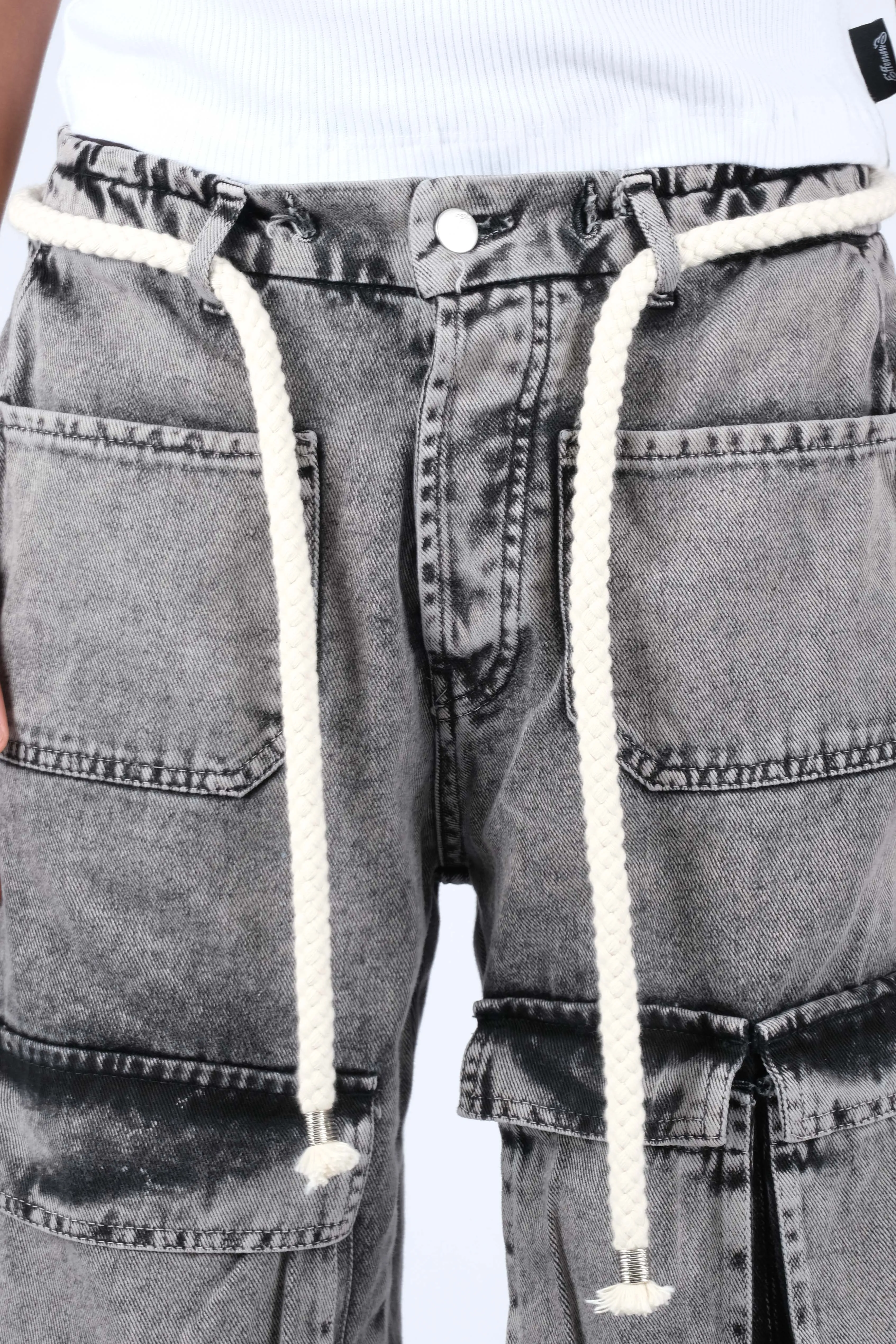 Jeans cargo baggy fit nero