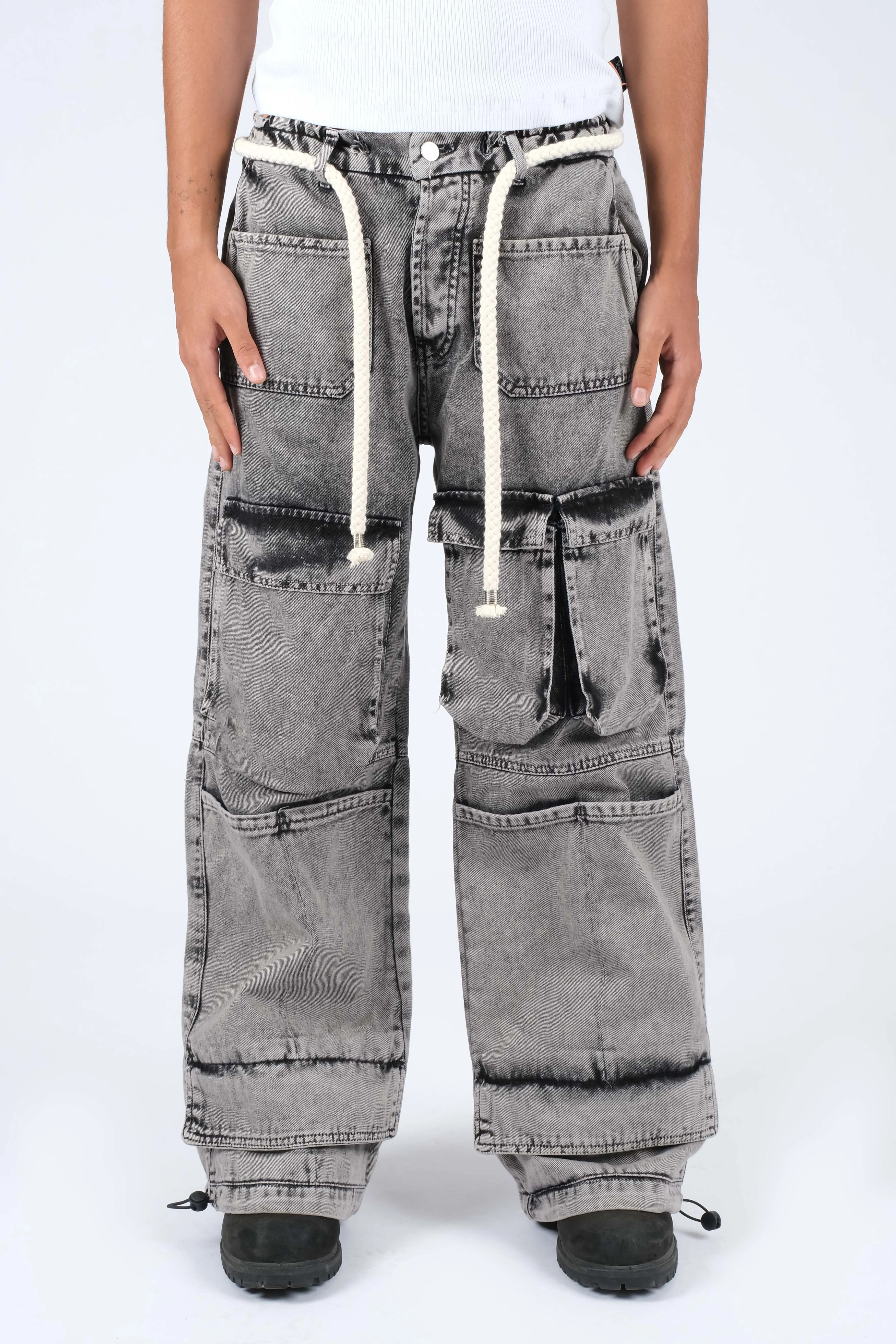 Jeans cargo baggy fit nero