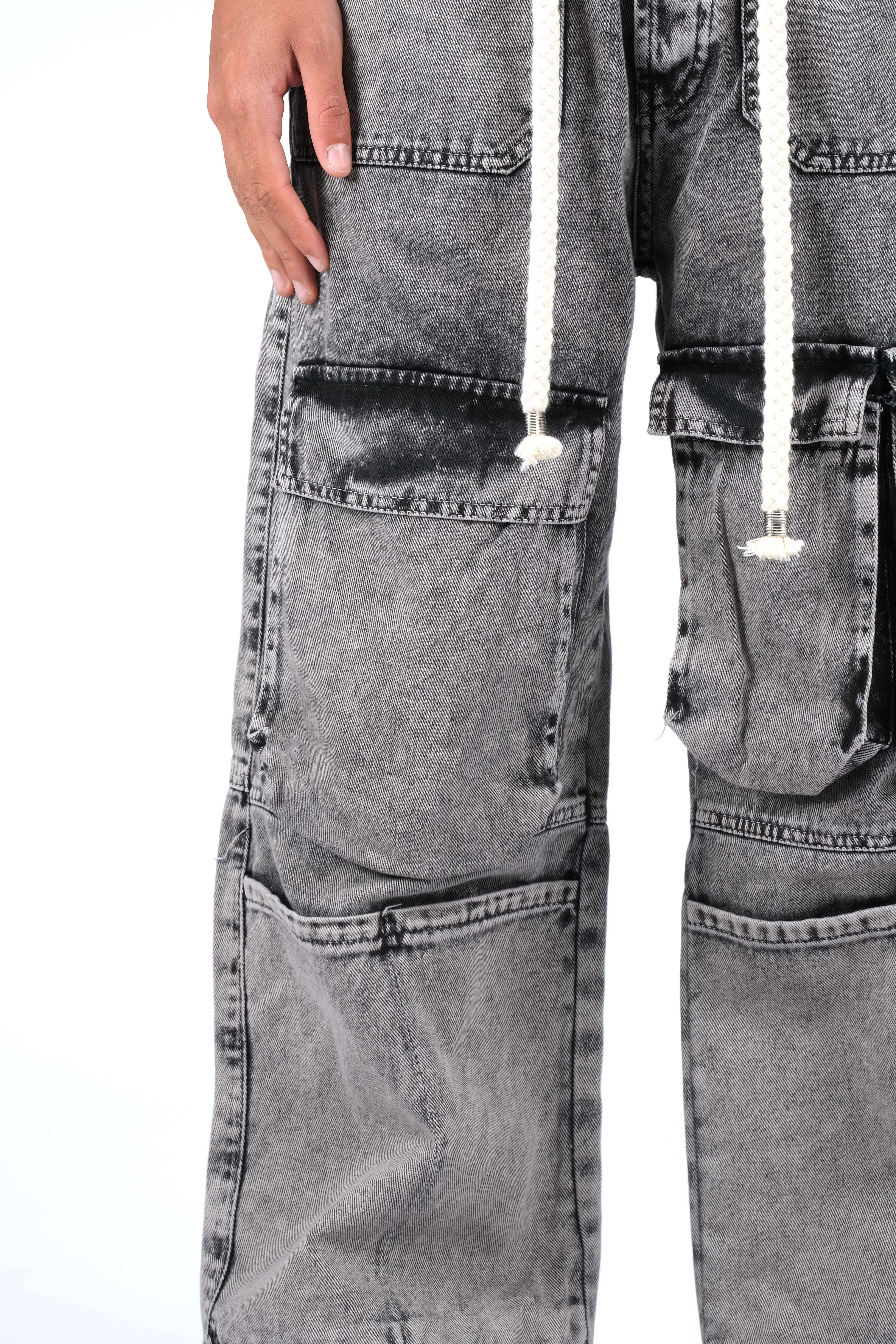 Jeans cargo baggy fit nero