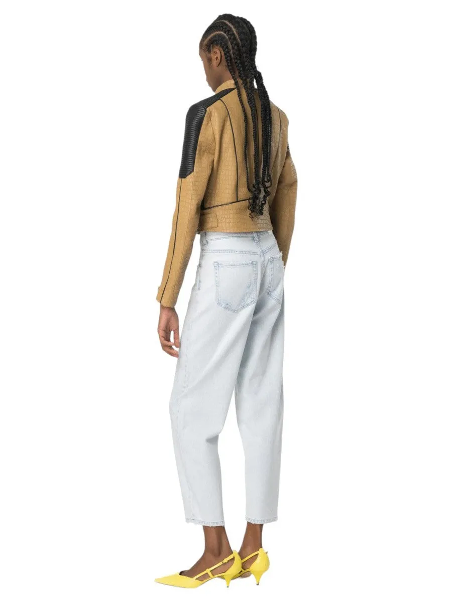 Jeans Maddie Mom-Fit Chiari con Strappi