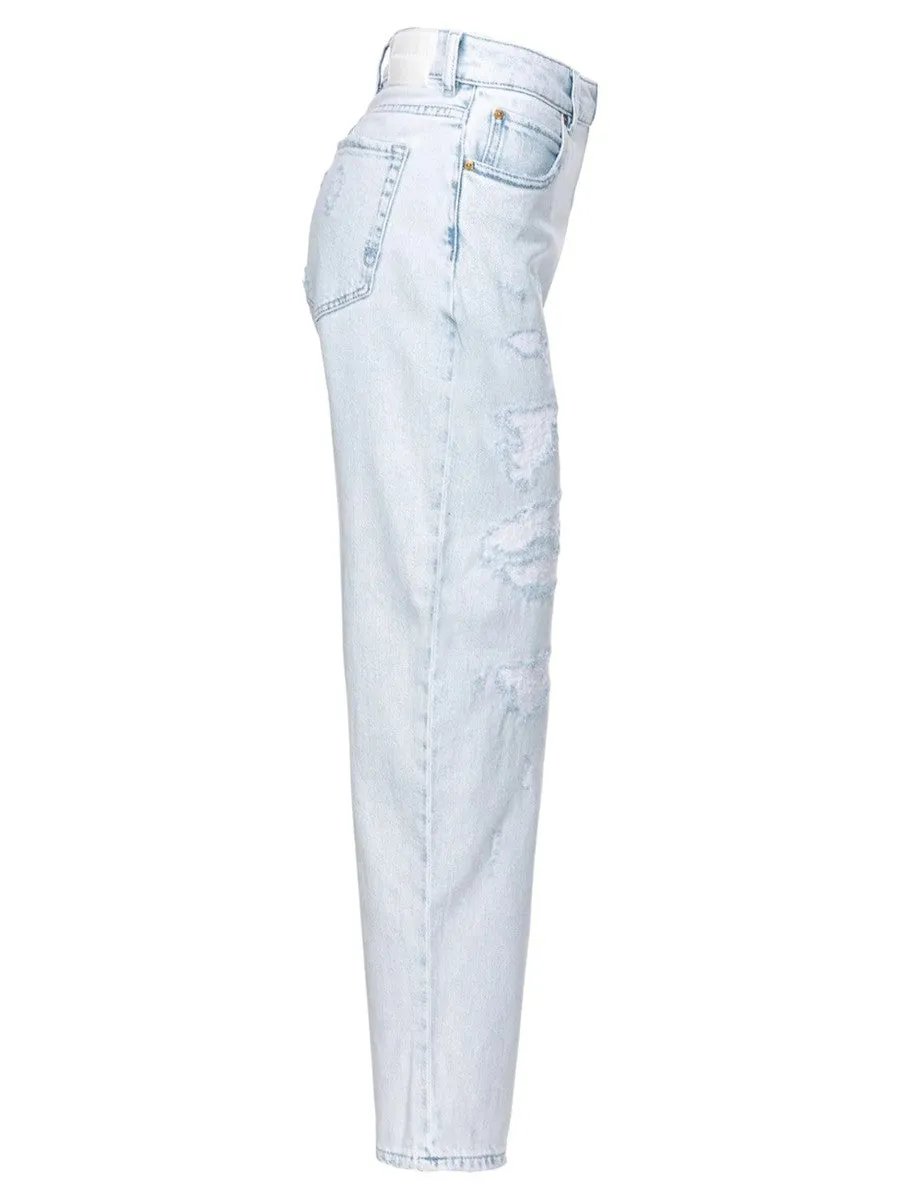 Jeans Maddie Mom-Fit Chiari con Strappi