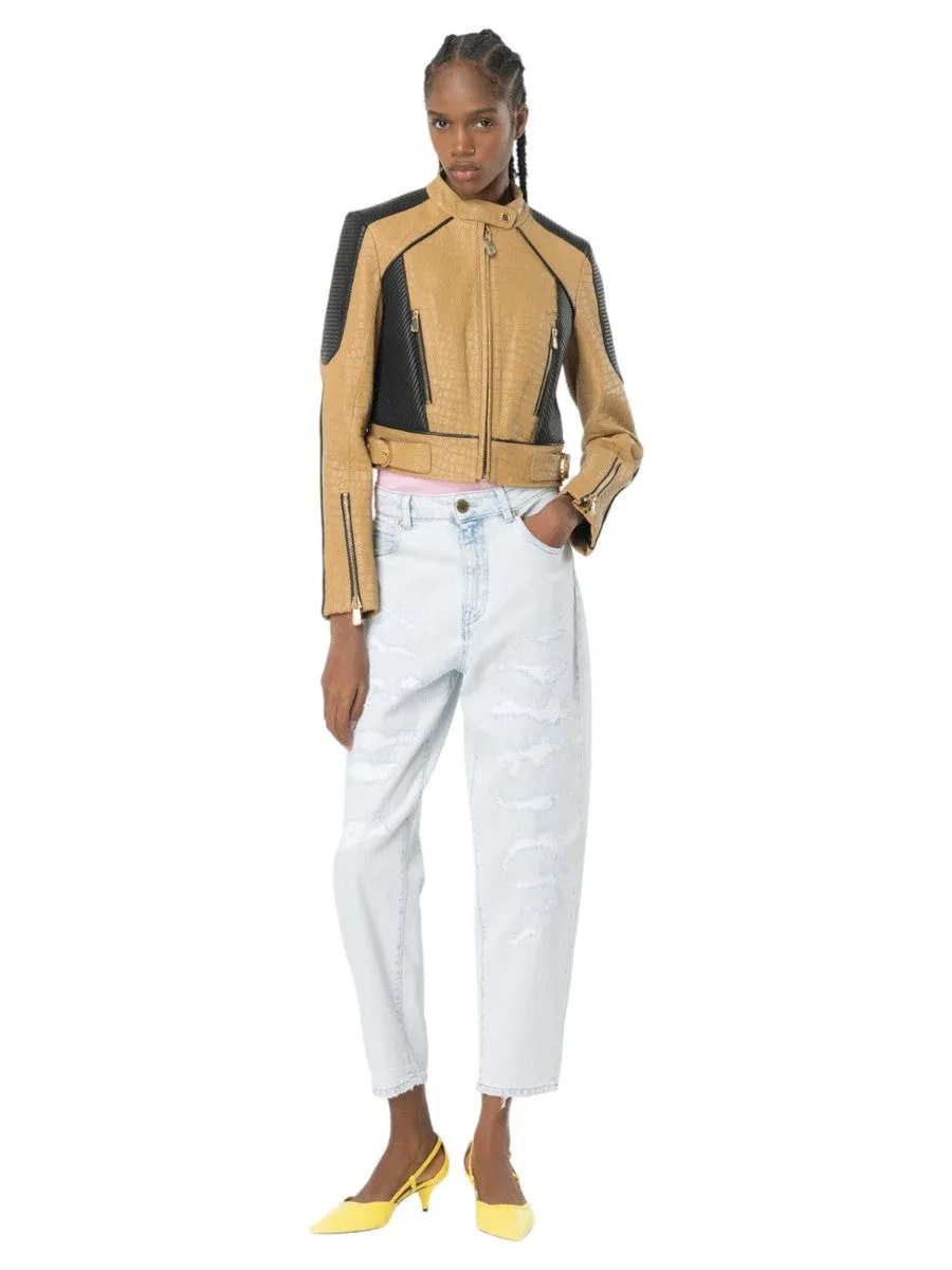 Jeans Maddie Mom-Fit Chiari con Strappi