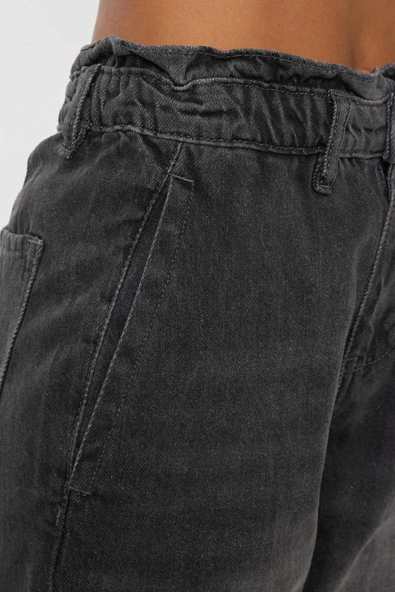 Kastel Ultra High Rise Paperbag Mom Jeans