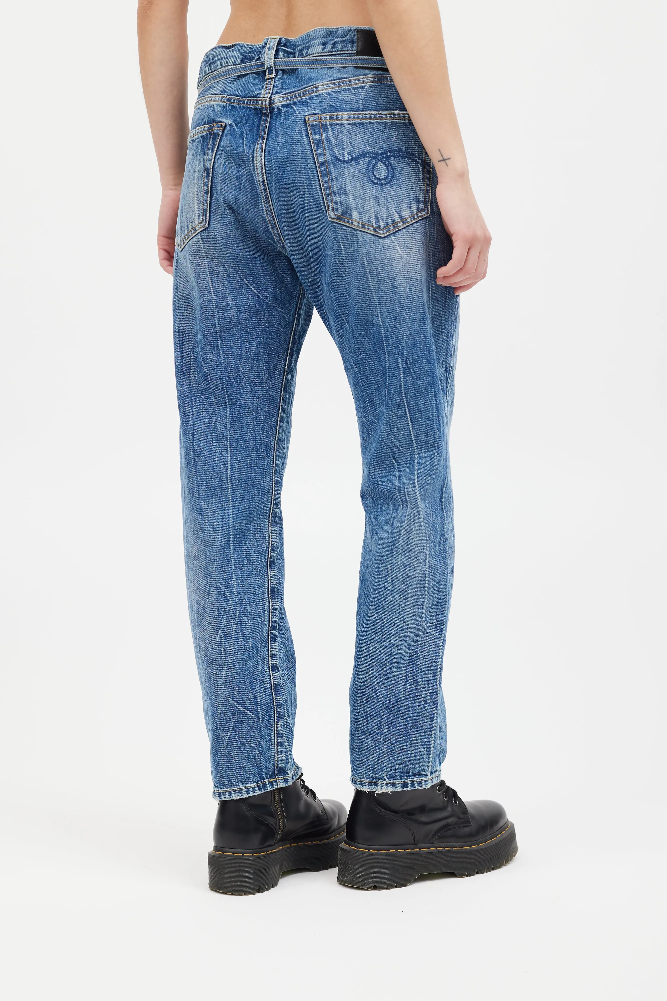 Medium Wash Paperbag Hayden Belted Jeans