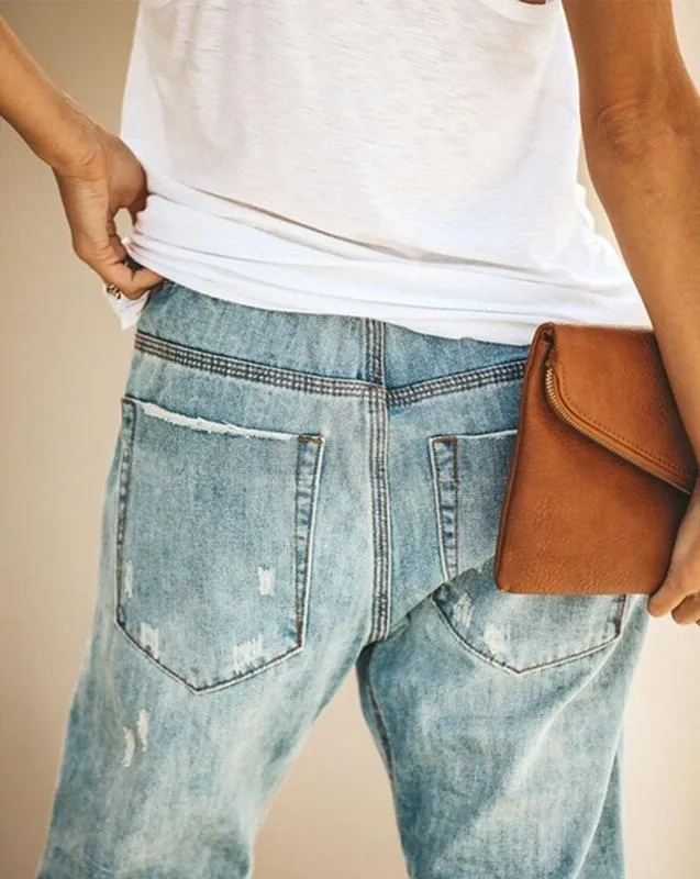 Mid Waist Boyfriend Jeans