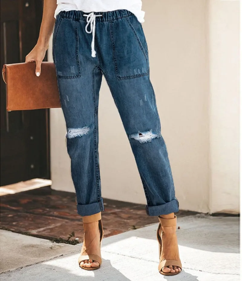 Mid Waist Boyfriend Jeans