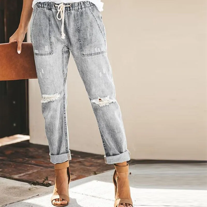 Mid Waist Boyfriend Jeans