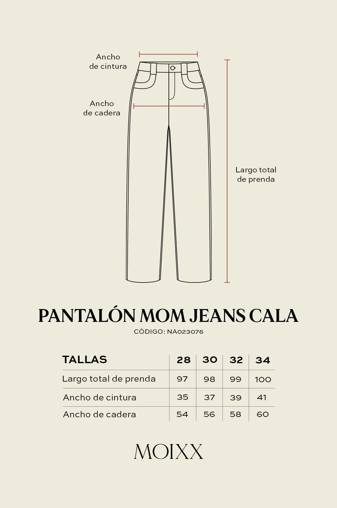 Pantalon Mom Jeans Cala