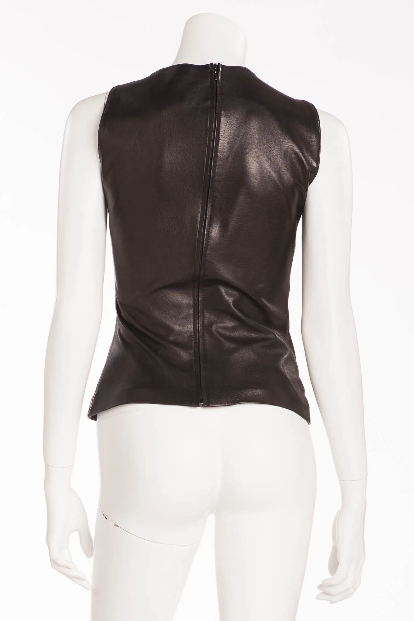 Plein Sud - Black Leather Tank Top