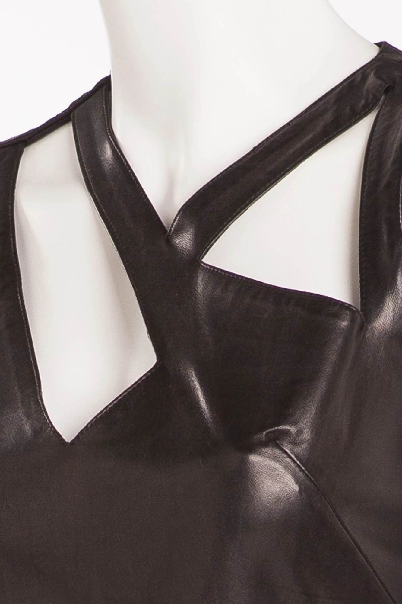 Plein Sud - Black Leather Tank Top