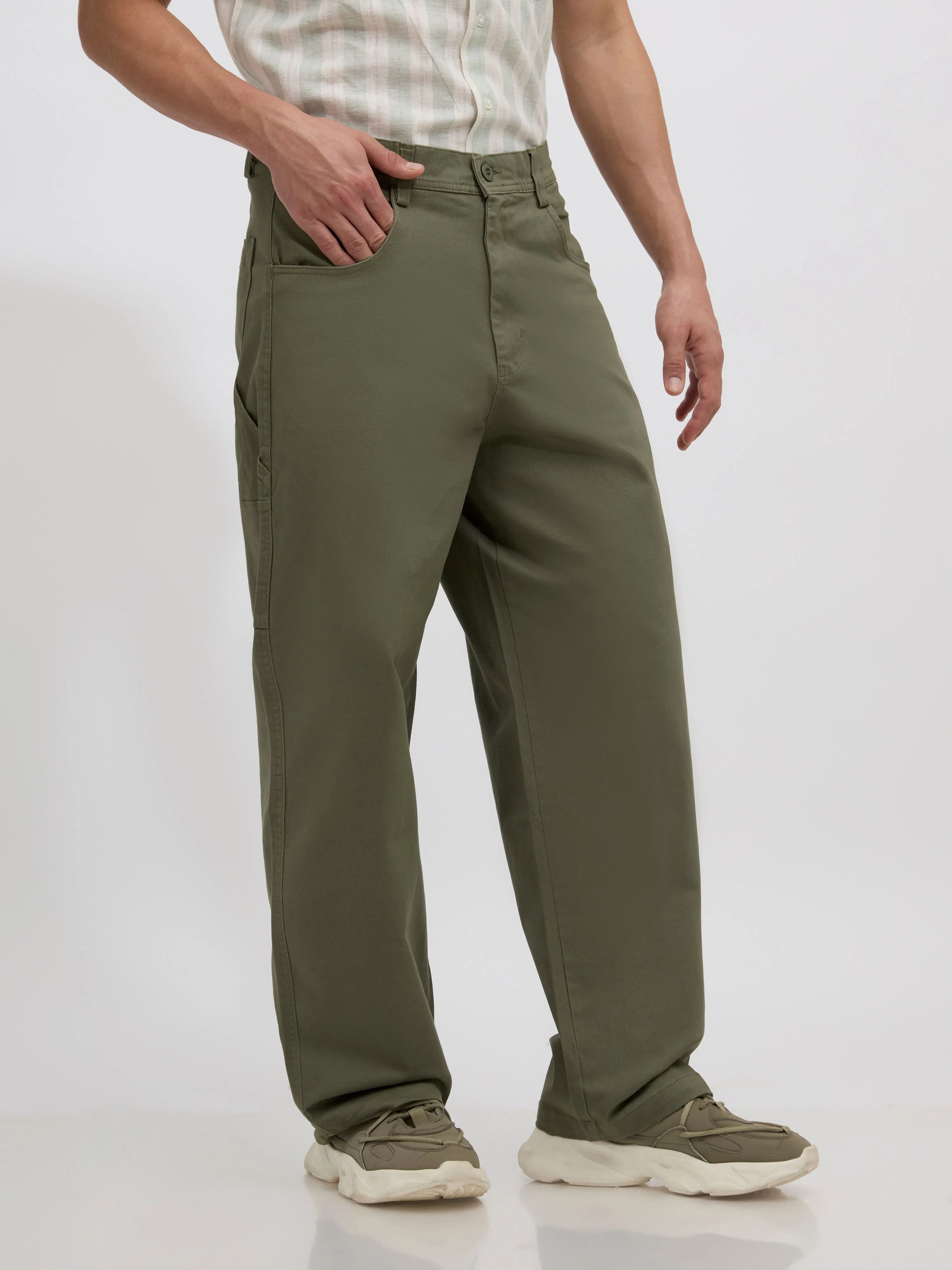 Quinton - Supper Baggy cargo pants - Moss Green