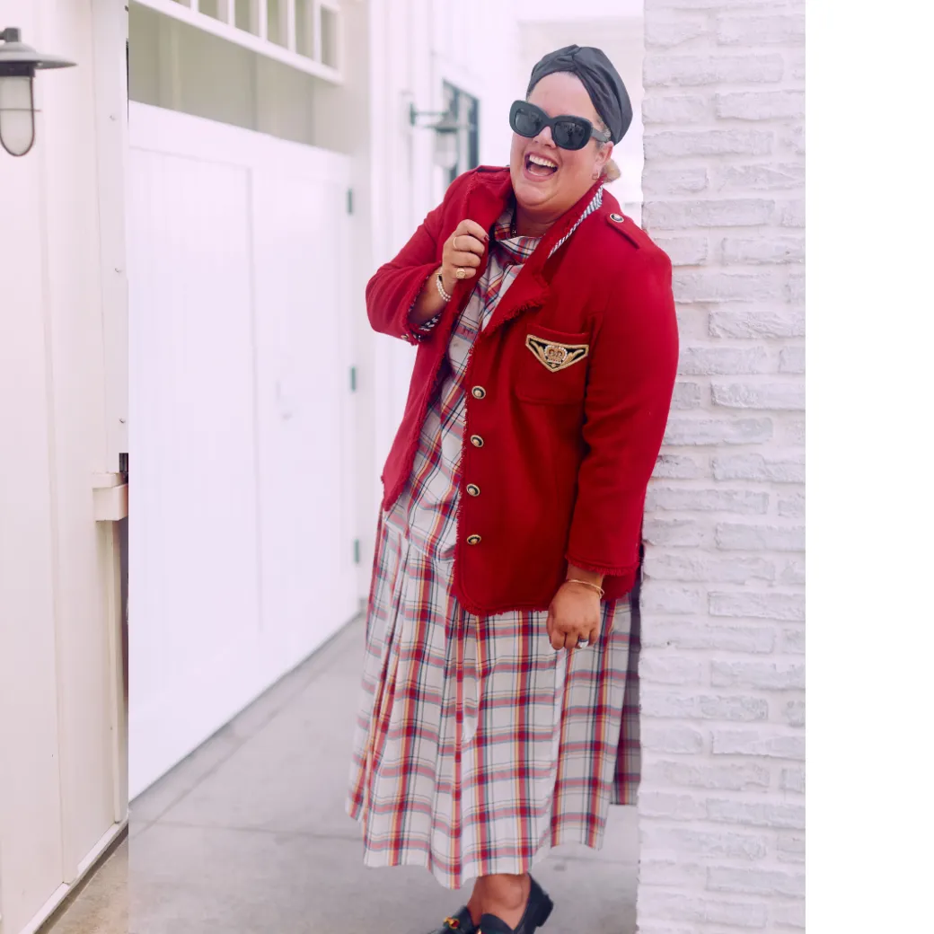 SAMPLE - BURU x Sabrina Captain's Blazer - Red Tweed