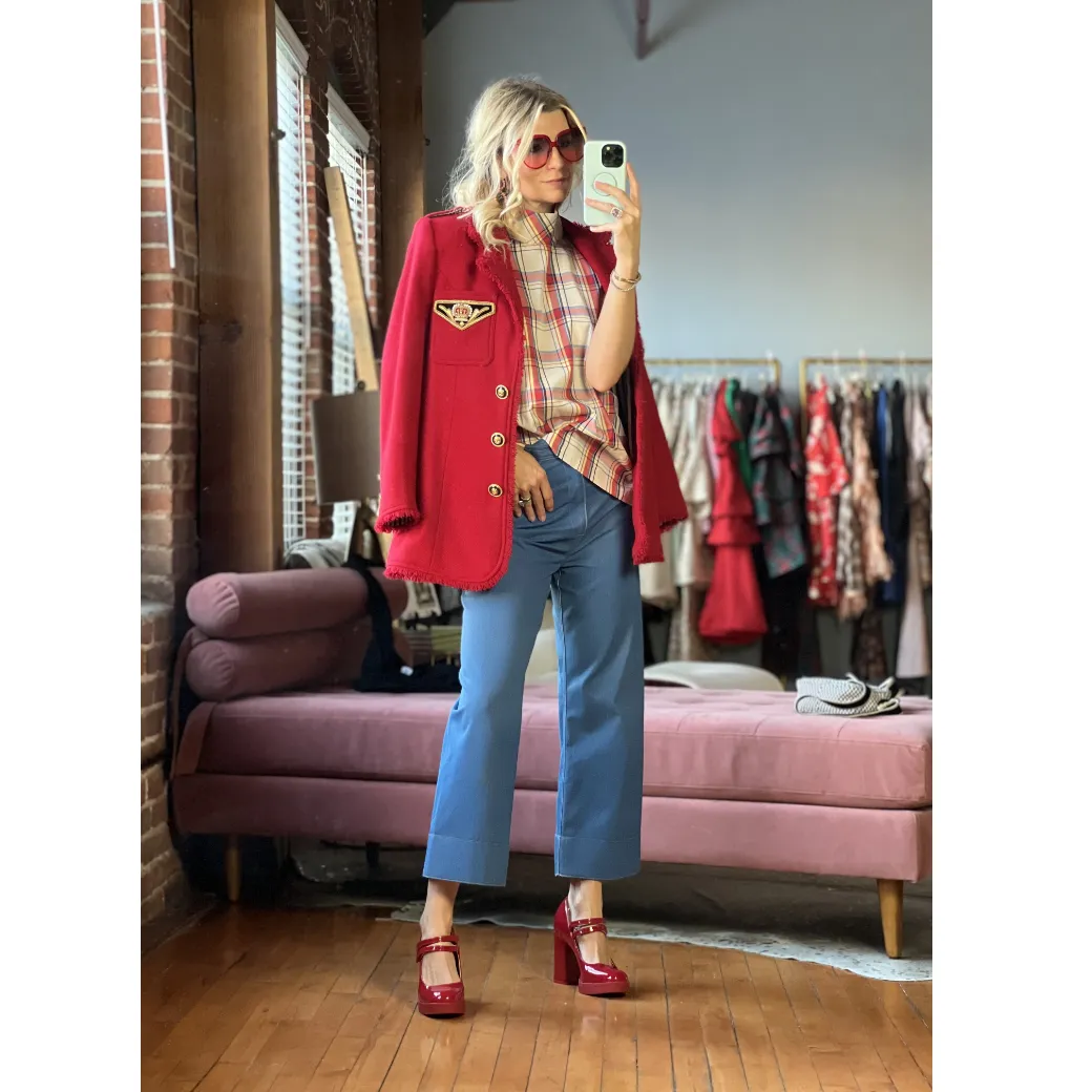 SAMPLE - BURU x Sabrina Captain's Blazer - Red Tweed