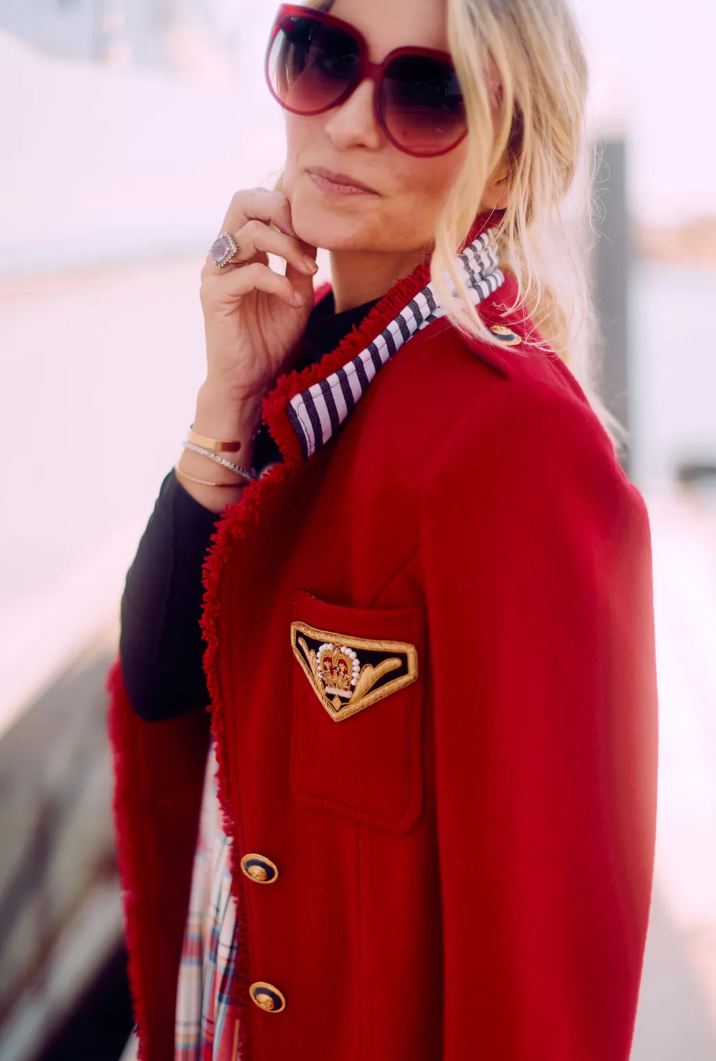 SAMPLE - BURU x Sabrina Captain's Blazer - Red Tweed