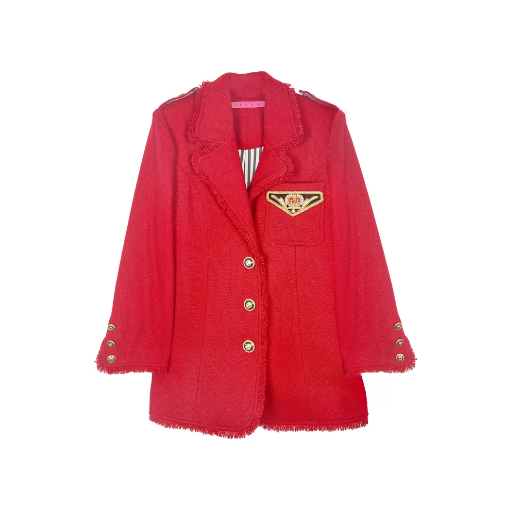 SAMPLE - BURU x Sabrina Captain's Blazer - Red Tweed