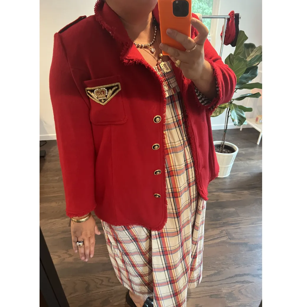 SAMPLE - BURU x Sabrina Captain's Blazer - Red Tweed