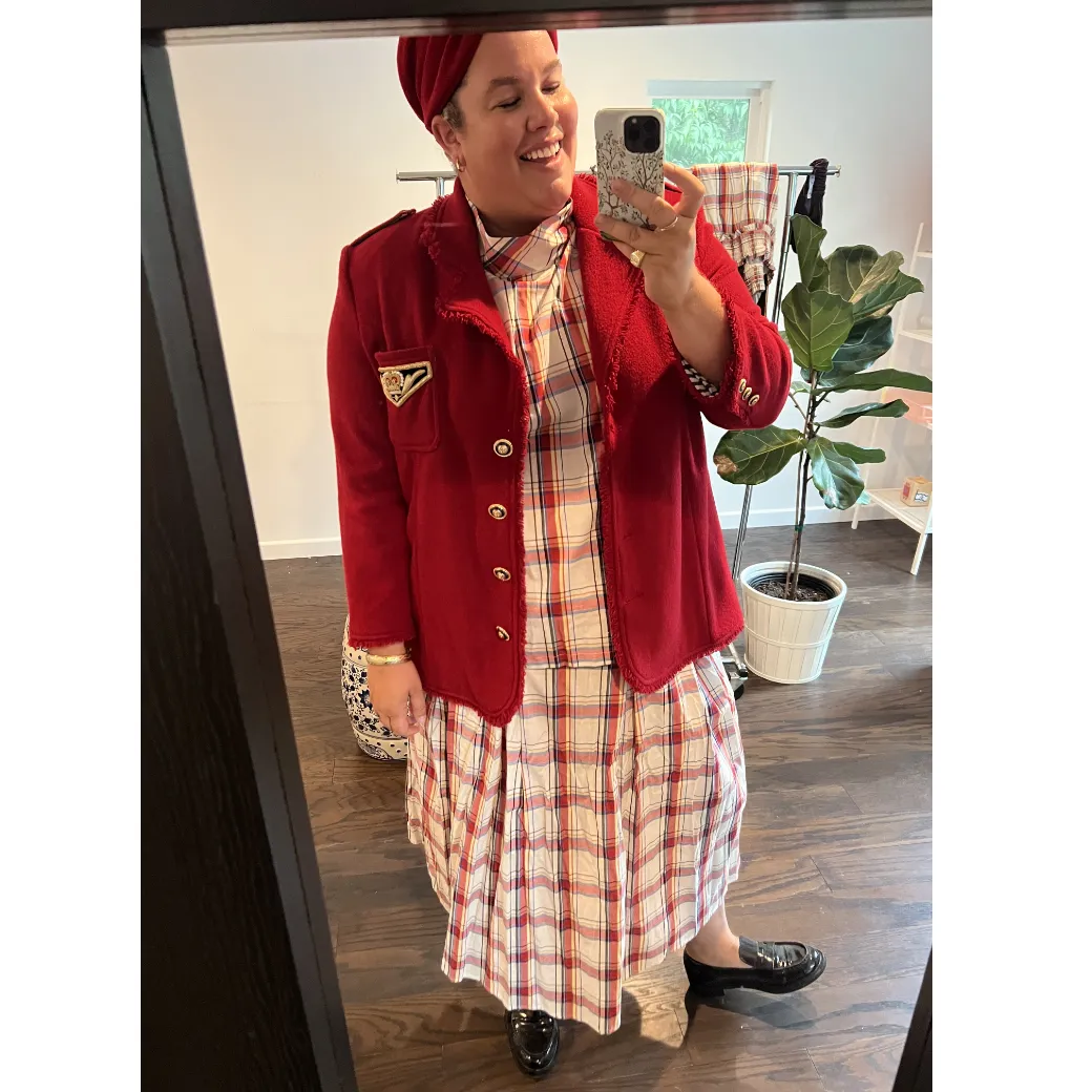 SAMPLE - BURU x Sabrina Captain's Blazer - Red Tweed
