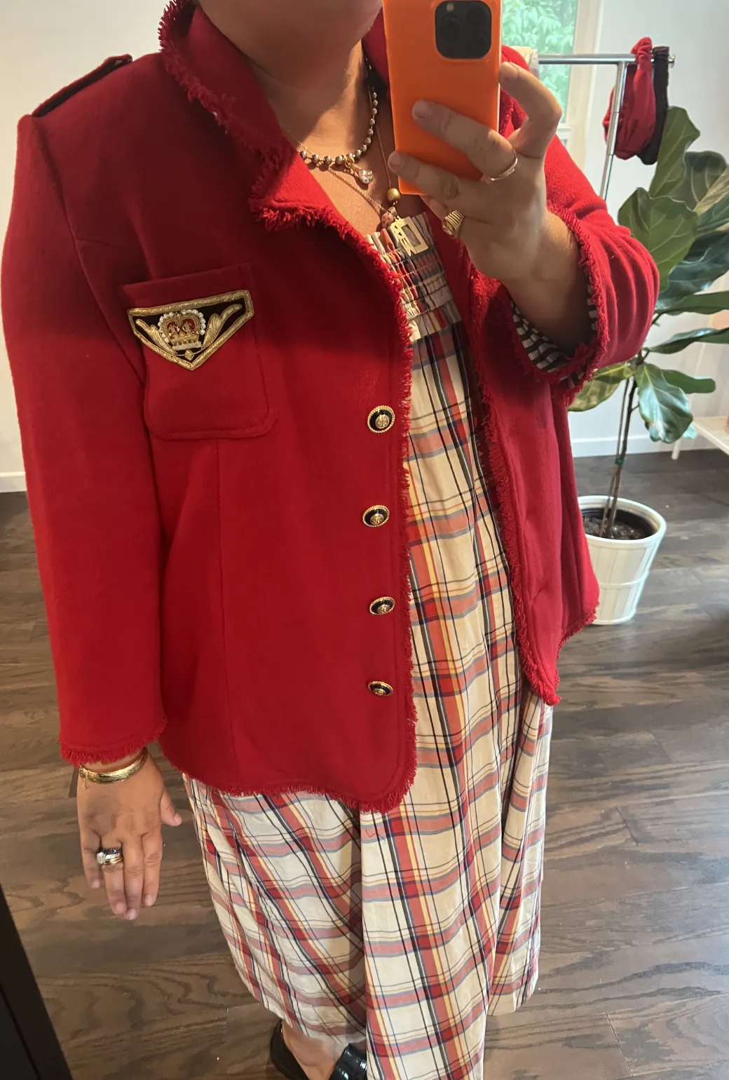 SAMPLE - BURU x Sabrina Captain's Blazer - Red Tweed