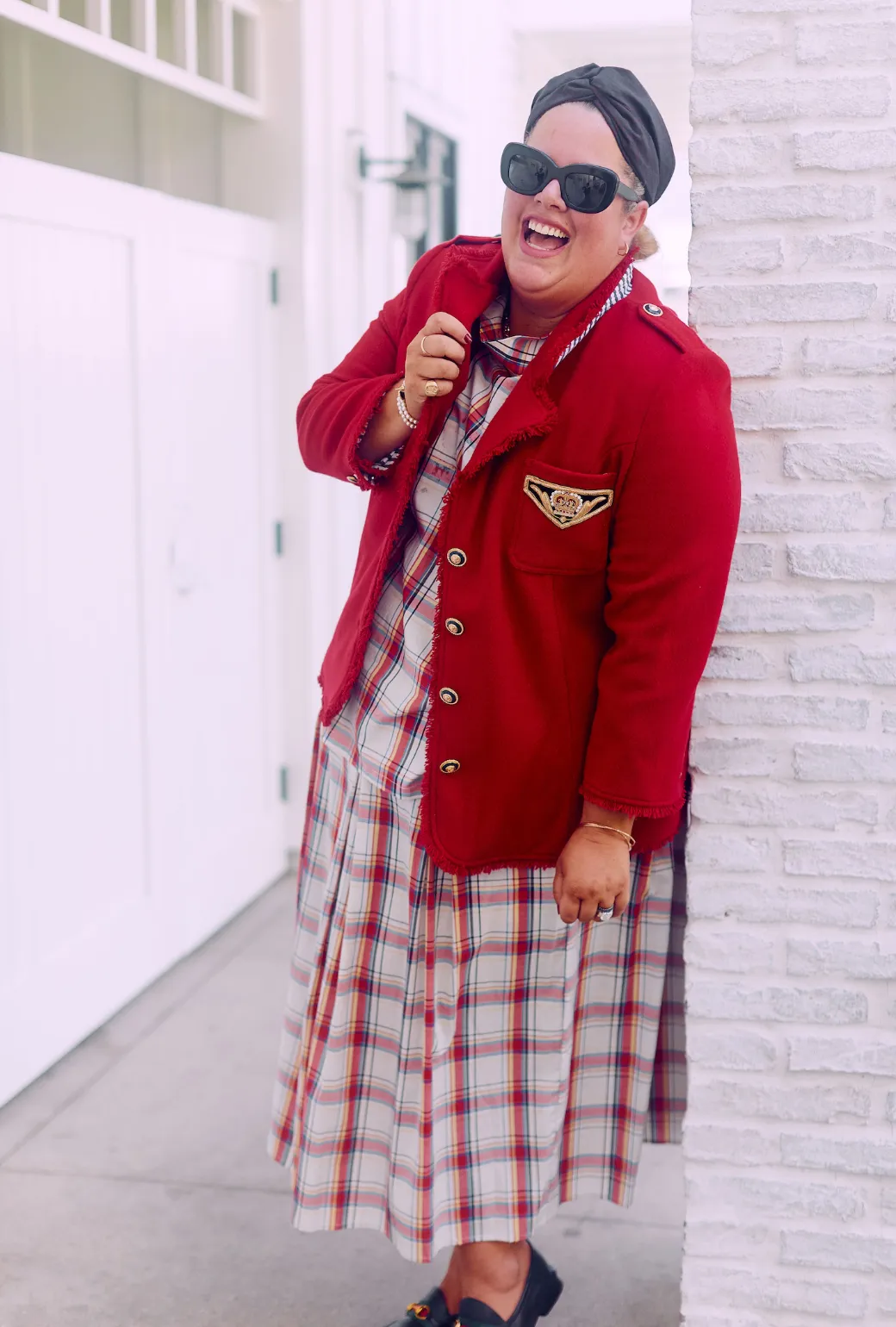 SAMPLE - BURU x Sabrina Captain's Blazer - Red Tweed