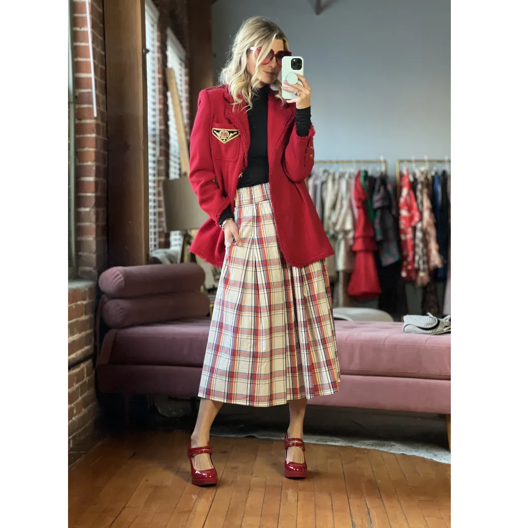 SAMPLE - BURU x Sabrina Captain's Blazer - Red Tweed