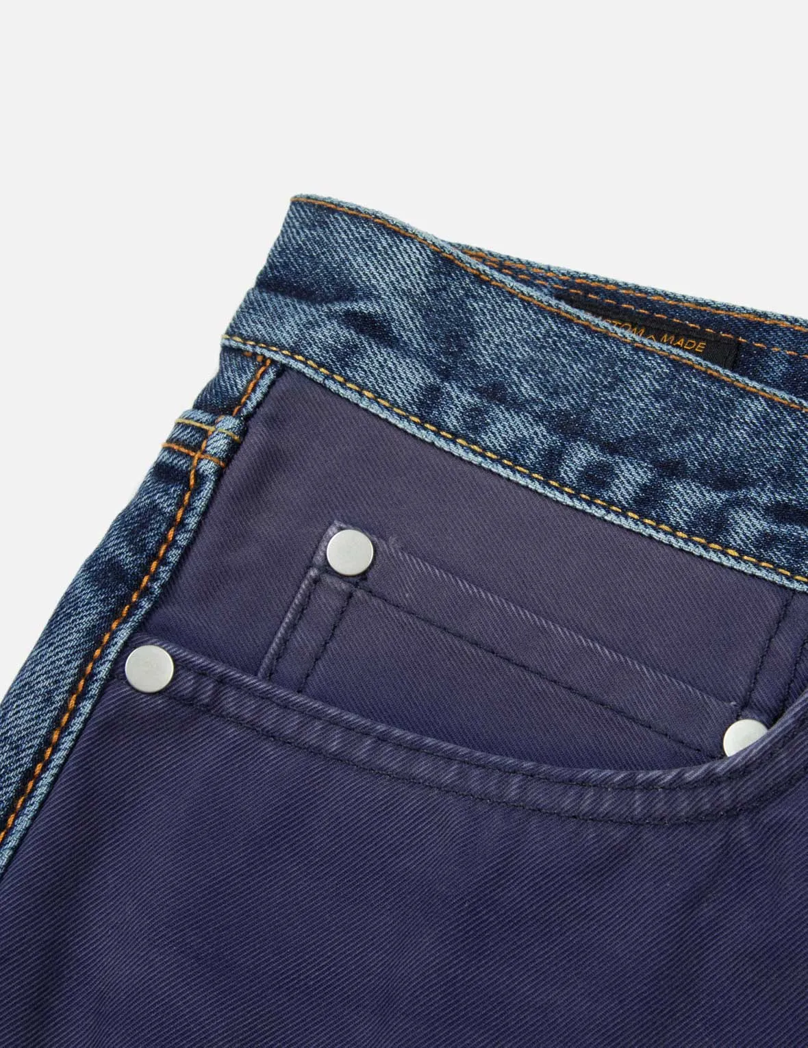 Seagull Appliqué Embroidery Baggy Fit Patchwork Jeans