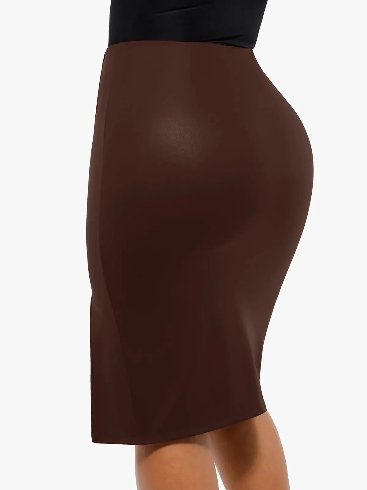 Shapewear Lace Deep-V Neck Bodysuits or Faux Leather Skirts