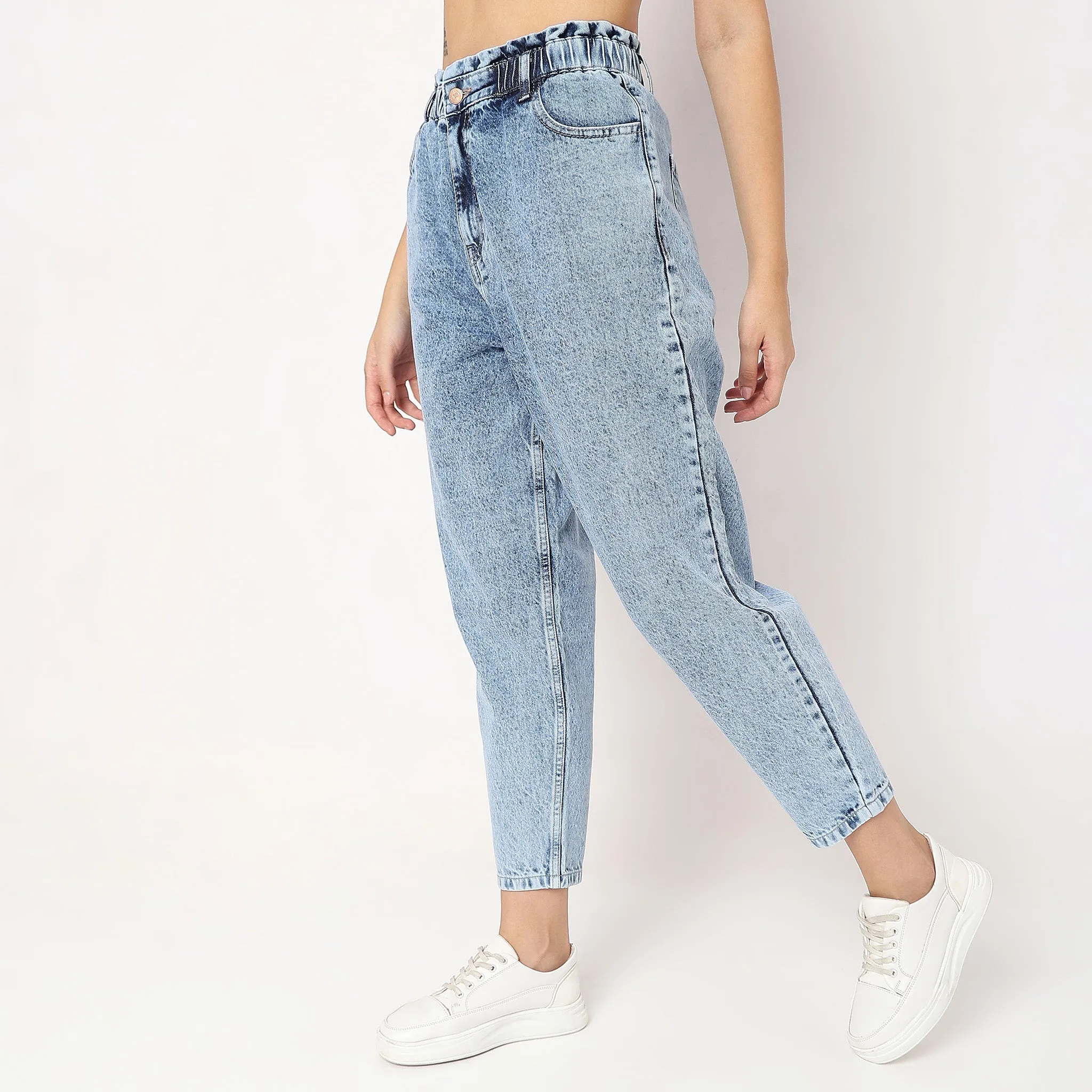 Slouch Fit High Rise Jeans