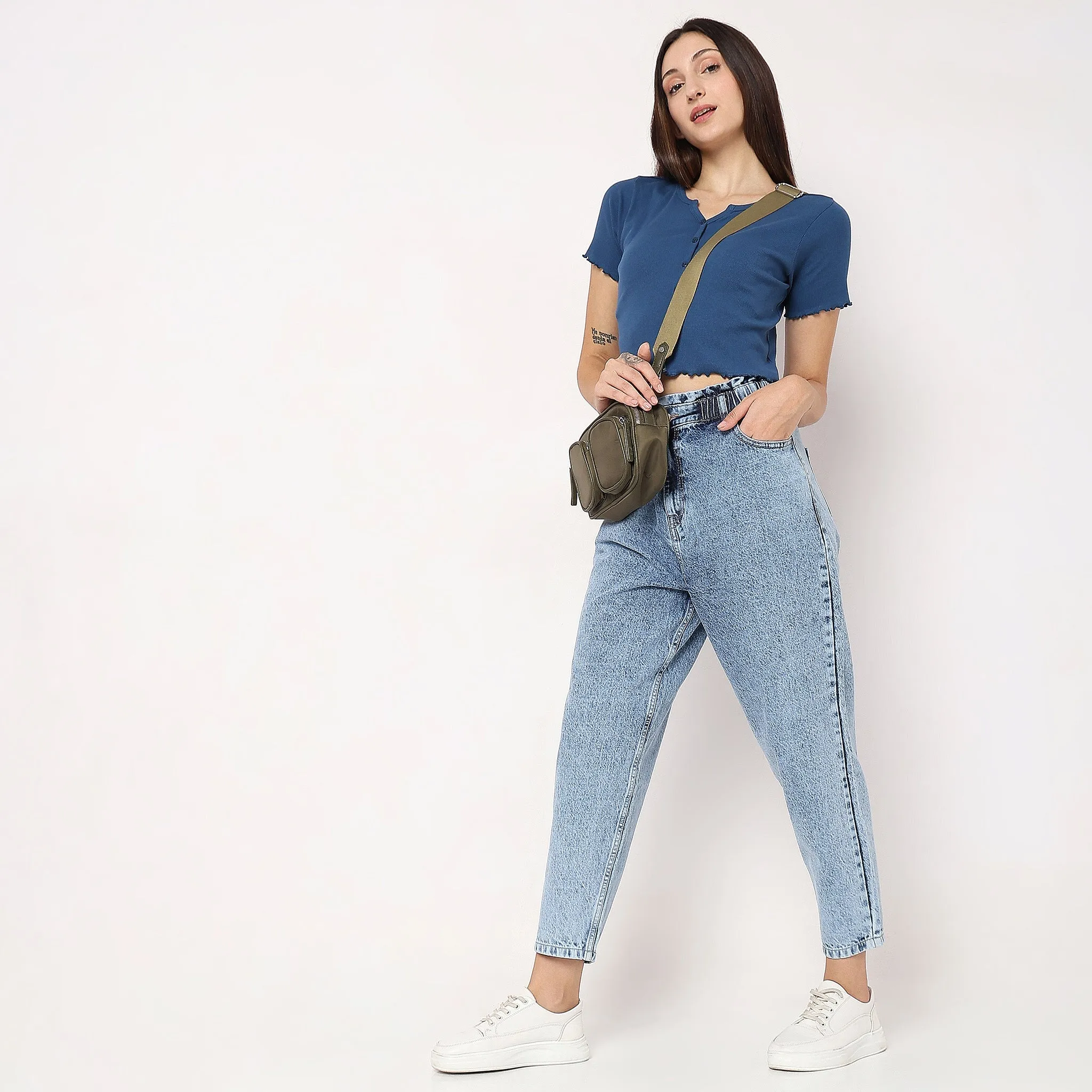 Slouch Fit High Rise Jeans