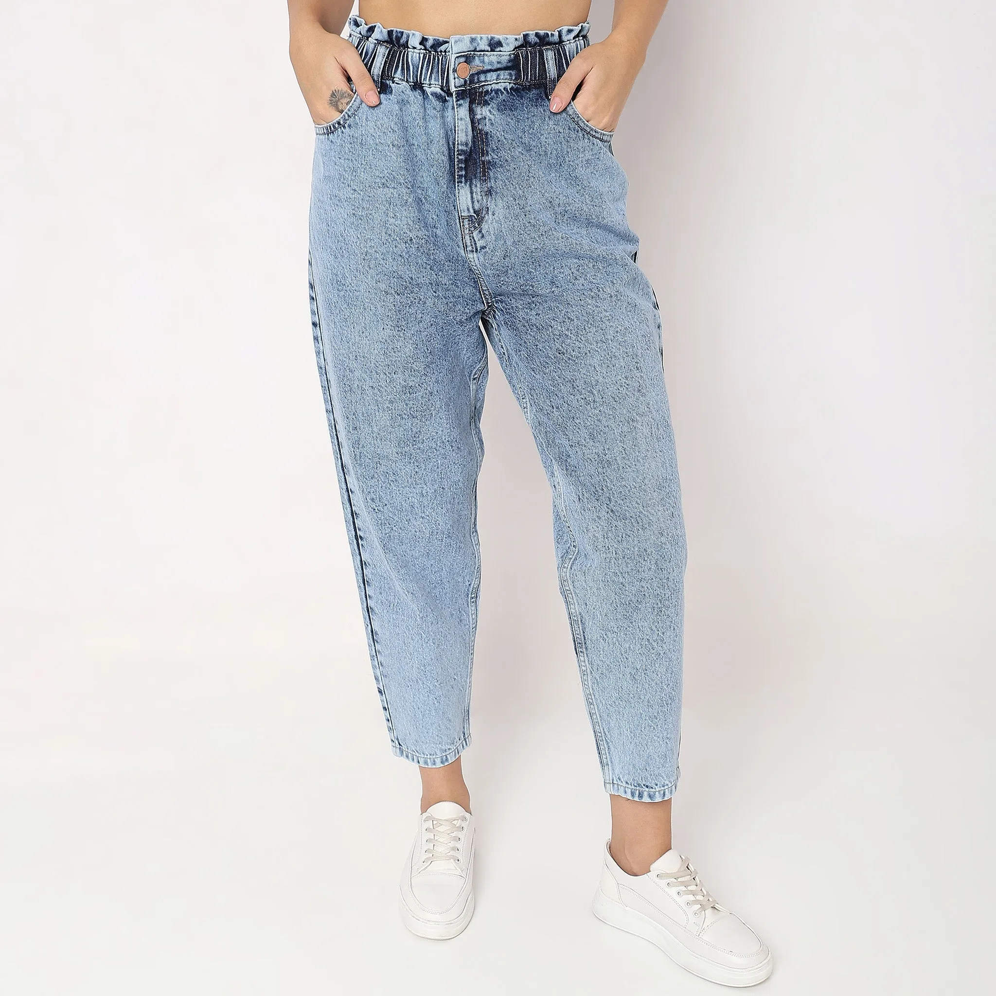 Slouch Fit High Rise Jeans