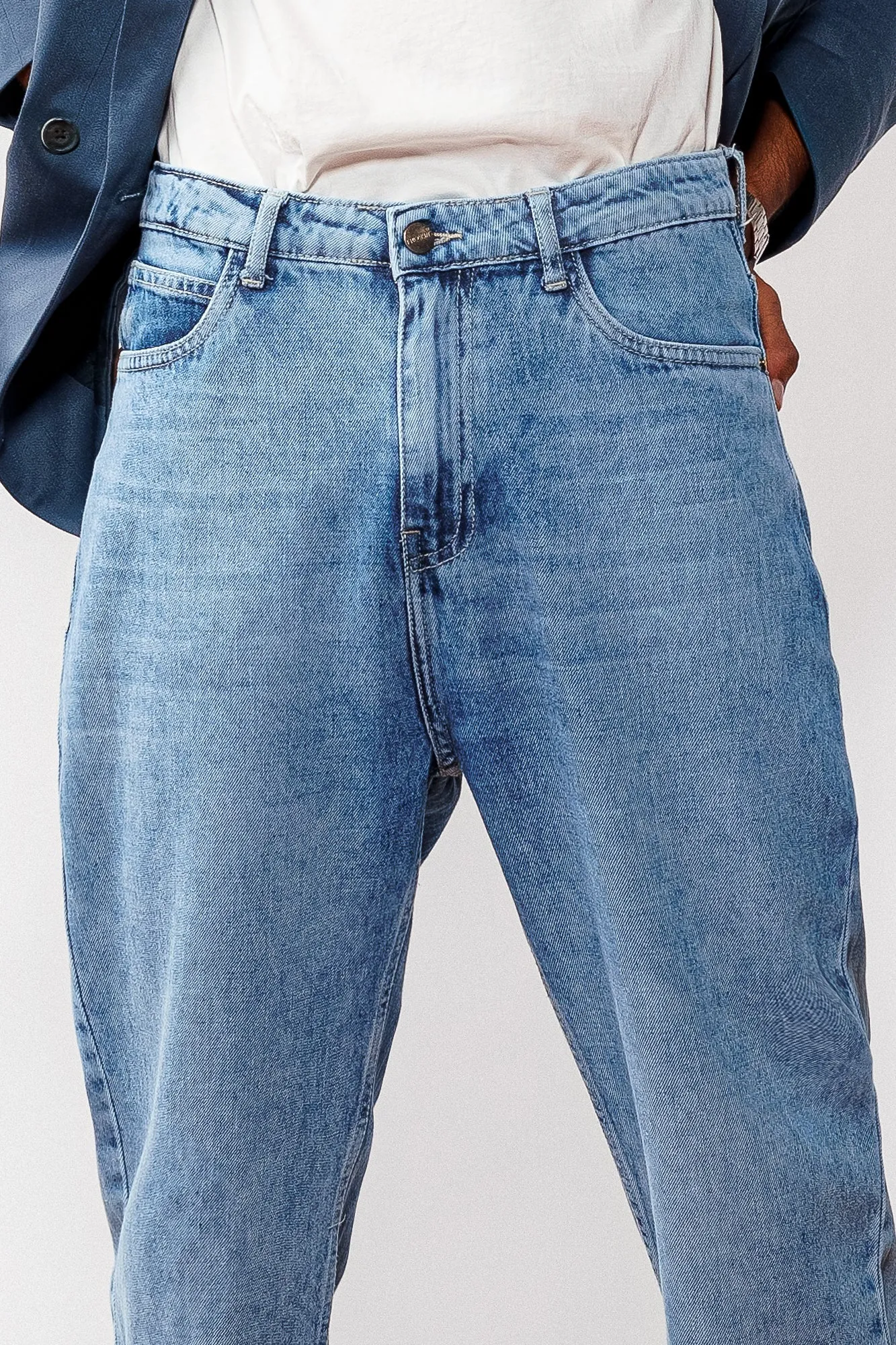 Washed Indigo Men's Carrot Jeans