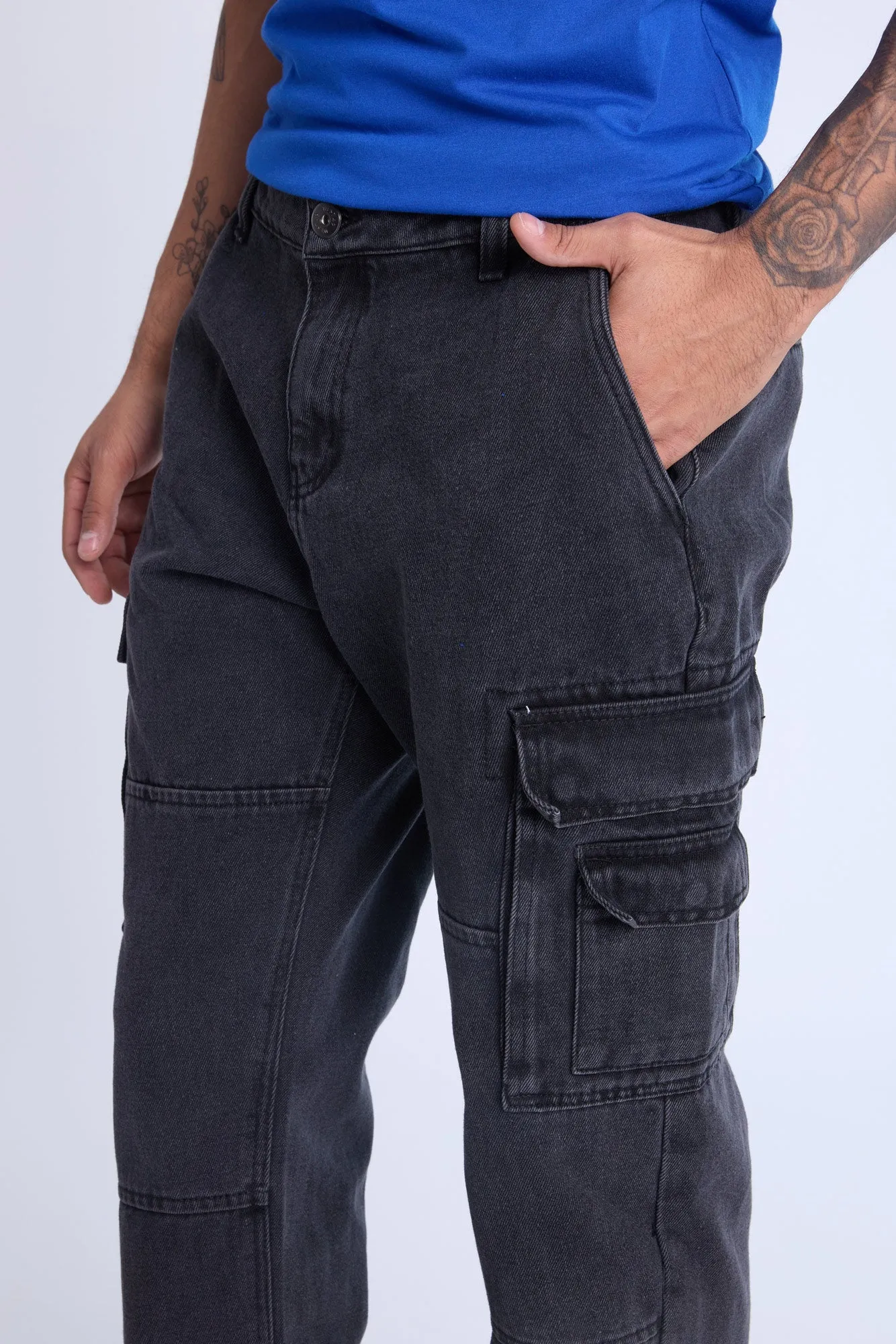 West49 Mens 4 Pocket Cargo Jeans