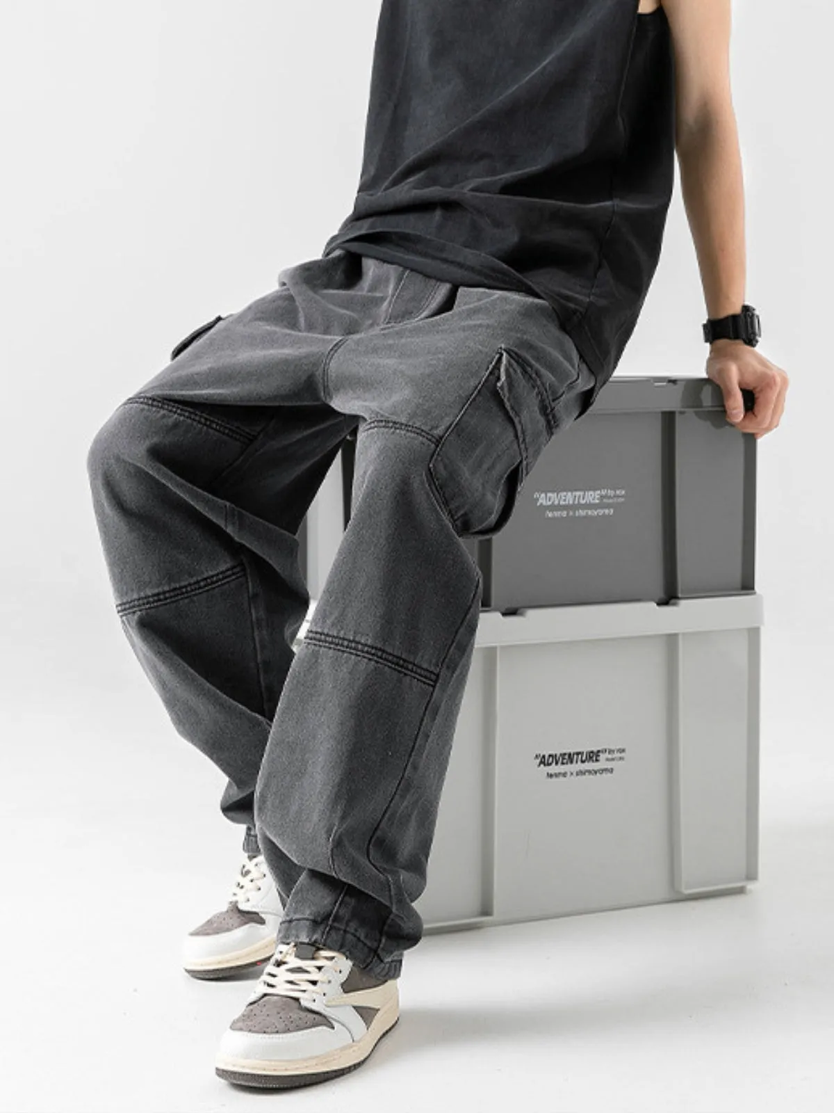 WLS Retro Japanese Three-Dimensional Cargo Jeans