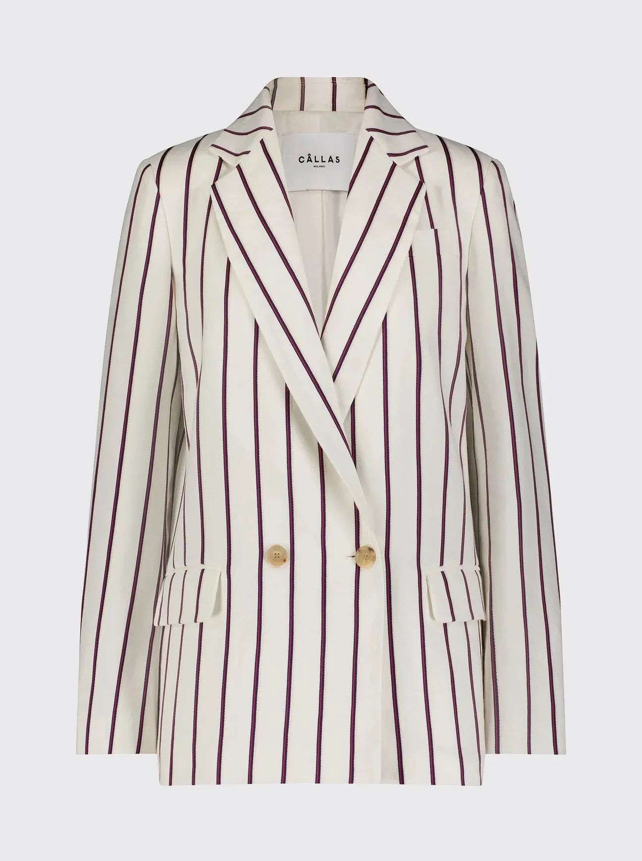 Yvonne Boxy Double Breasted Blazer - White